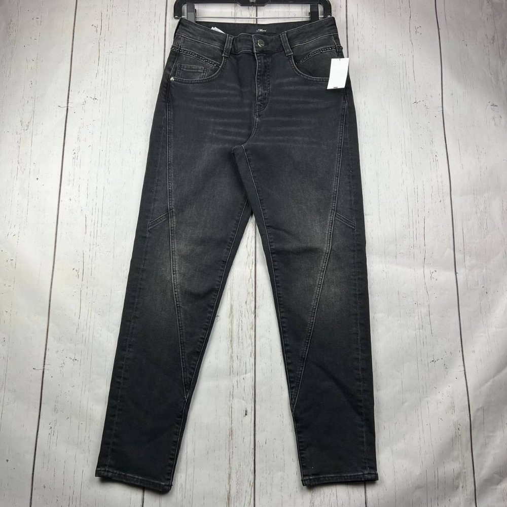 Mavi 27x26 Mid Rise Straight Fit Denim‎ Jeans Pants Black Women New